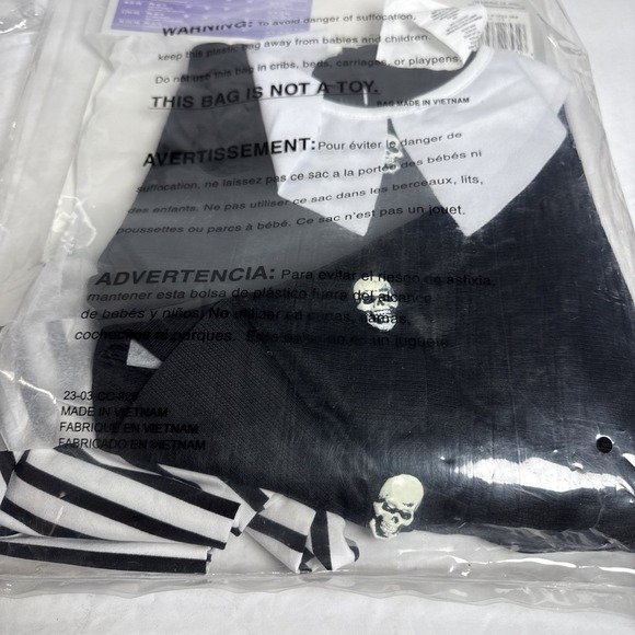 CALIFORNIA‎ COSTUME Wednesday Tween Dreadful Child Sz-S 6-8 Black w/Pants - Picture 4 of 4